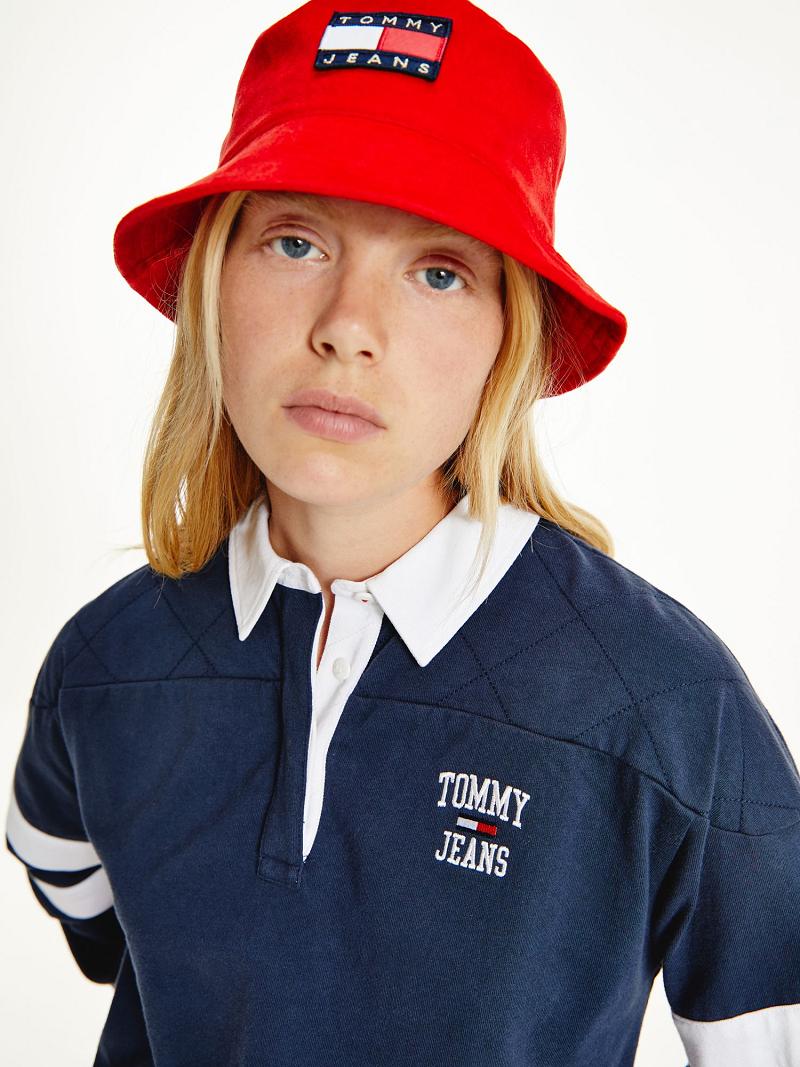 Női Tommy Hilfiger Organic Pamut Collegiate Polos Sötétkék | HU 271WNB